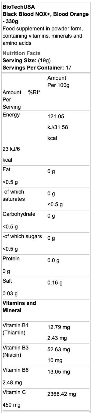 BioTech USA - Black Blood NOX+ (Op Aanvraag)
