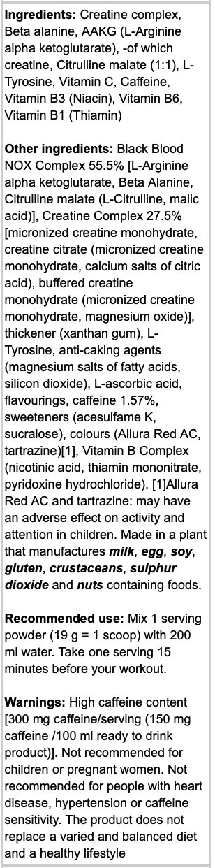 BioTech USA - Black Blood NOX+ (Op Aanvraag)